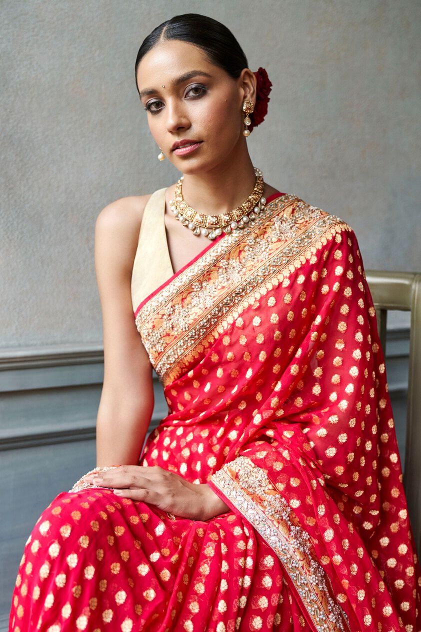 7 - Rahini Saree Set – Red, image 7