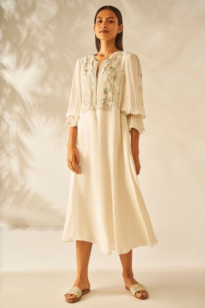 Dhwani Long Dress - Cream 