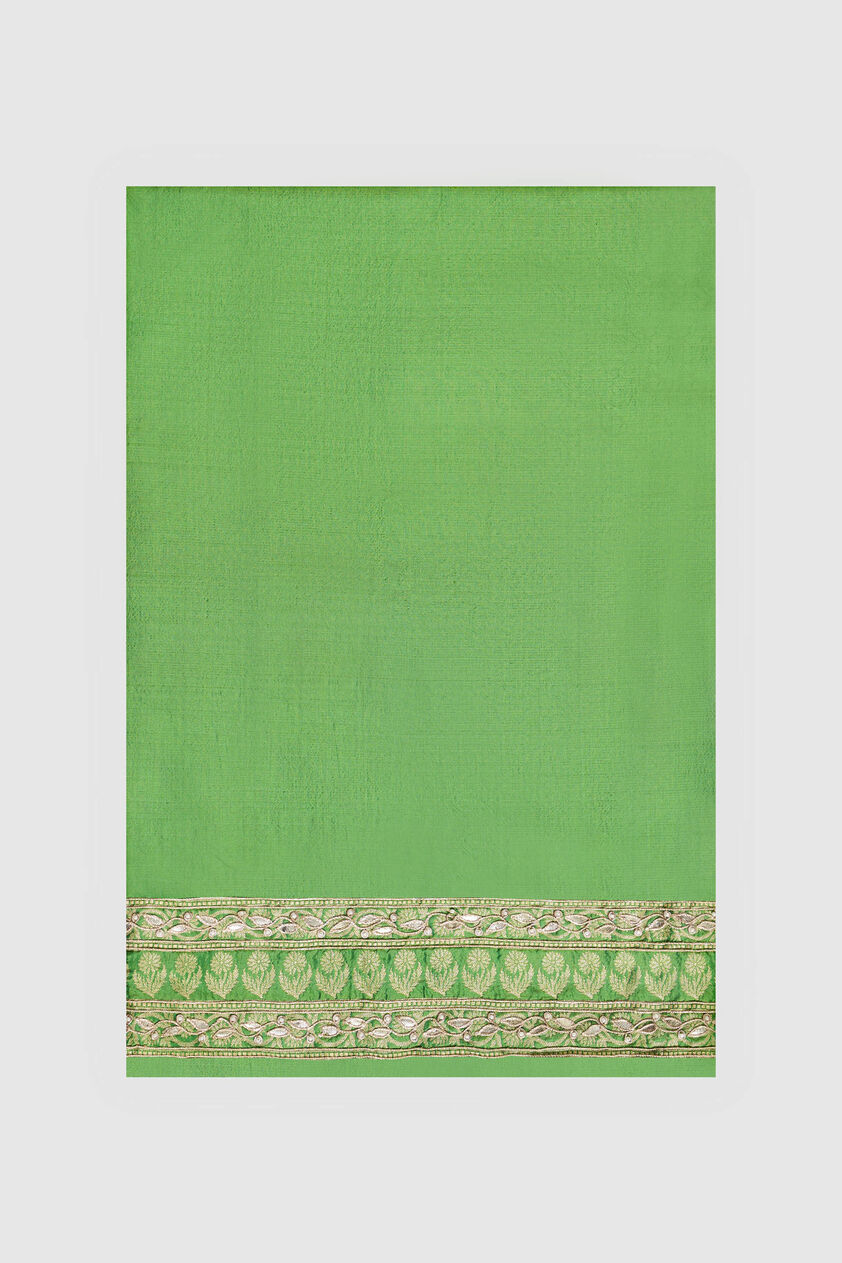 Kheyali Benarasi Saree - Green, Green, image 5