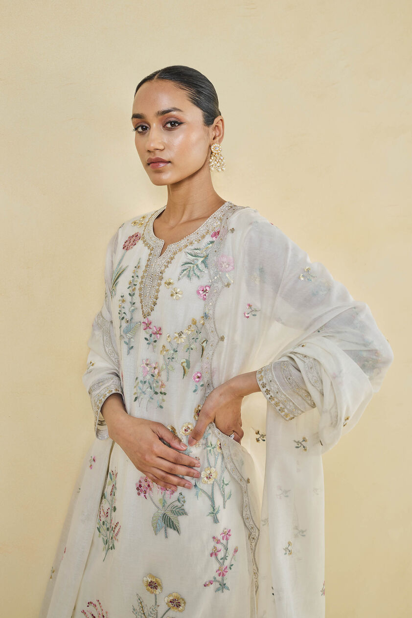 Melisma Embroidered Mul Suit Set - Natural, Natural, image 5