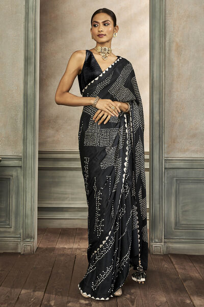 Deetya Bandhani Silk Saree - Black