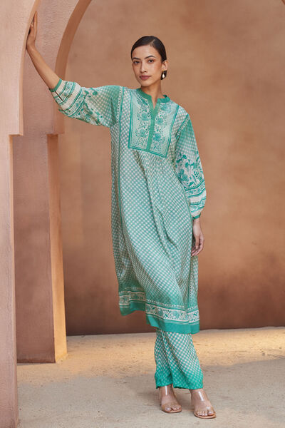 Amal Kurta Set - Green