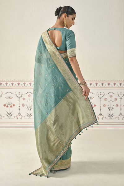 Indraja Handwoven Benarasi Silk Saree - Green