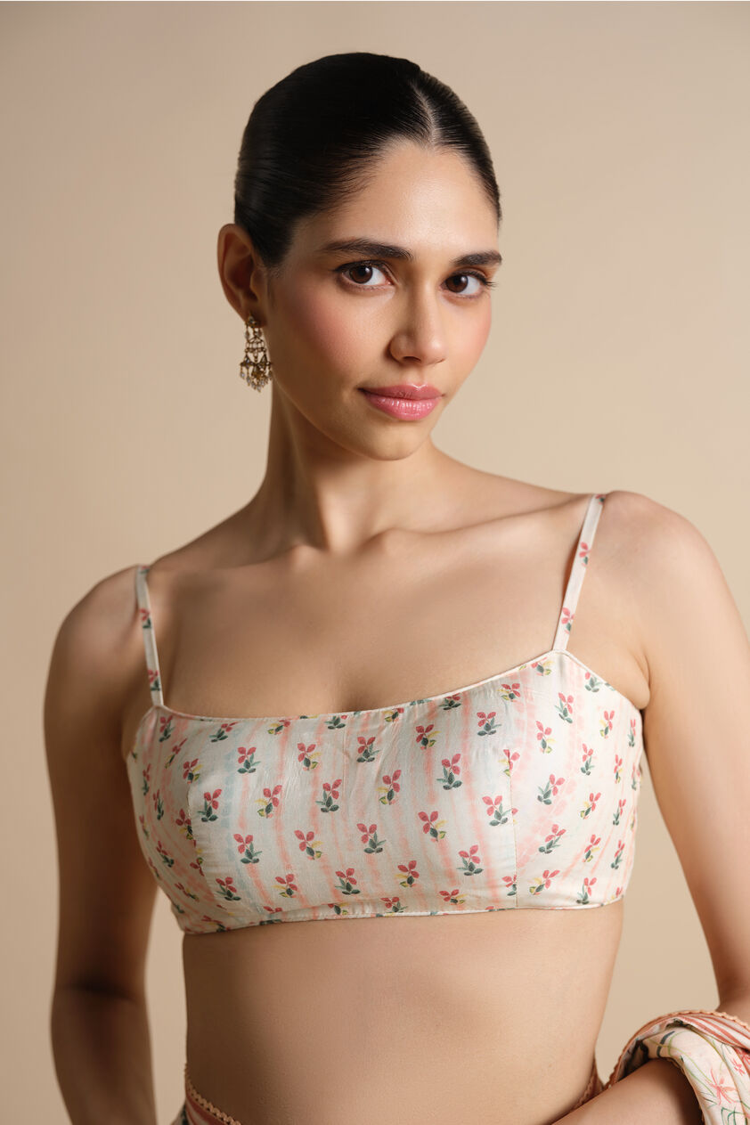 Komakal Printed Silk Saree - Ivory, Ivory, image 8