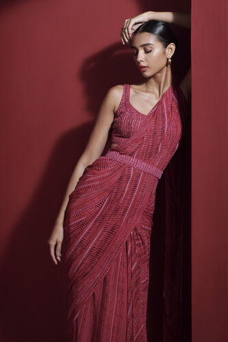 Phaedra Saree -Pink, Pink, image 2