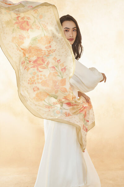 Calfuray Dupatta - Cream