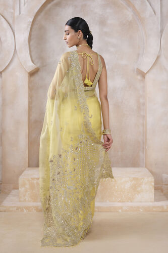 Sharvani Gota Patti Silk Saree, Yellow, image 2