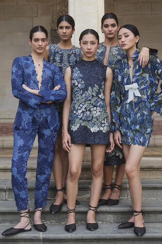 Jarylo Embroidered Silk Co-ord - Blue, Blue, image 5