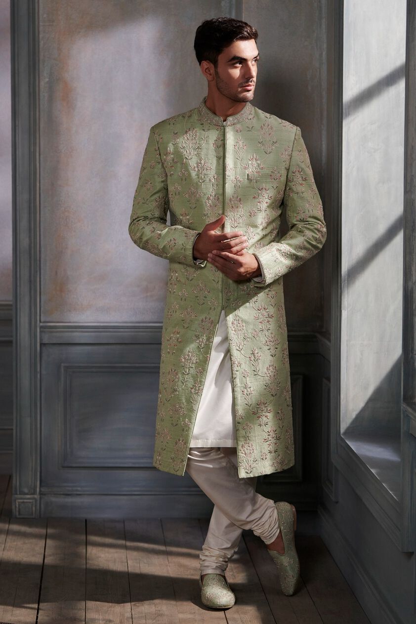 1 - Linay Sherwani – Sage Green, image 1