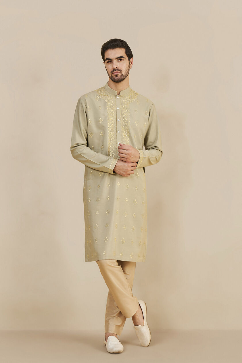 Gold Silk Trousers, Gold, image 1