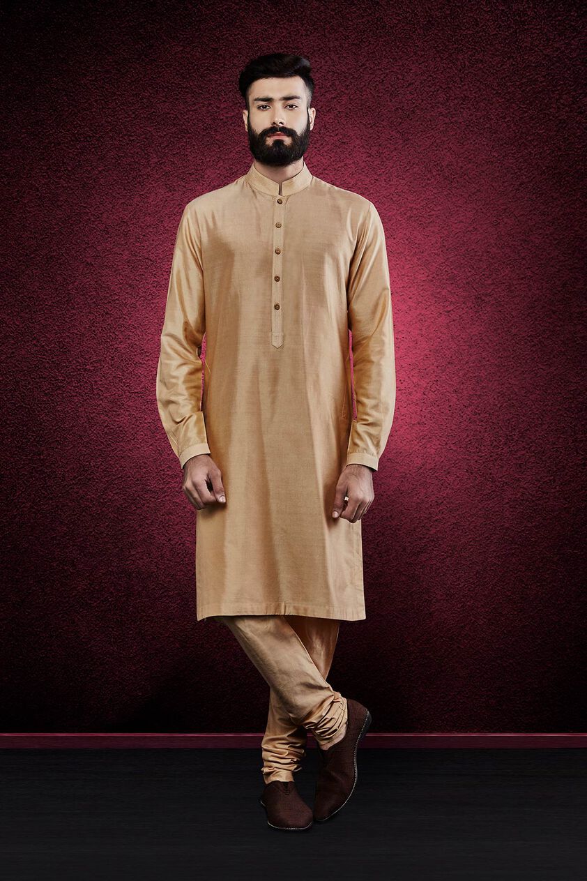 Premvat Kurta- Gold, Gold, image 1