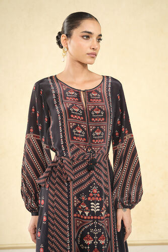 Aksum Prnted Kaftan - Black, Black, image 2