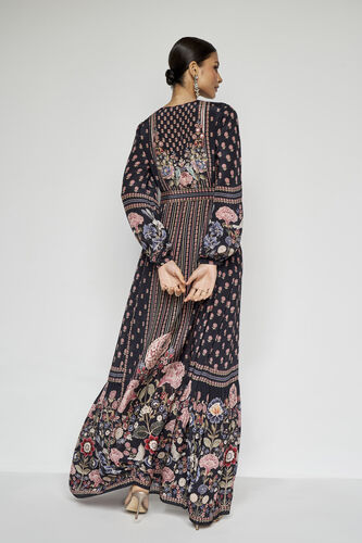 Isbah Embroidered Kaftan - Black, Black, image 2