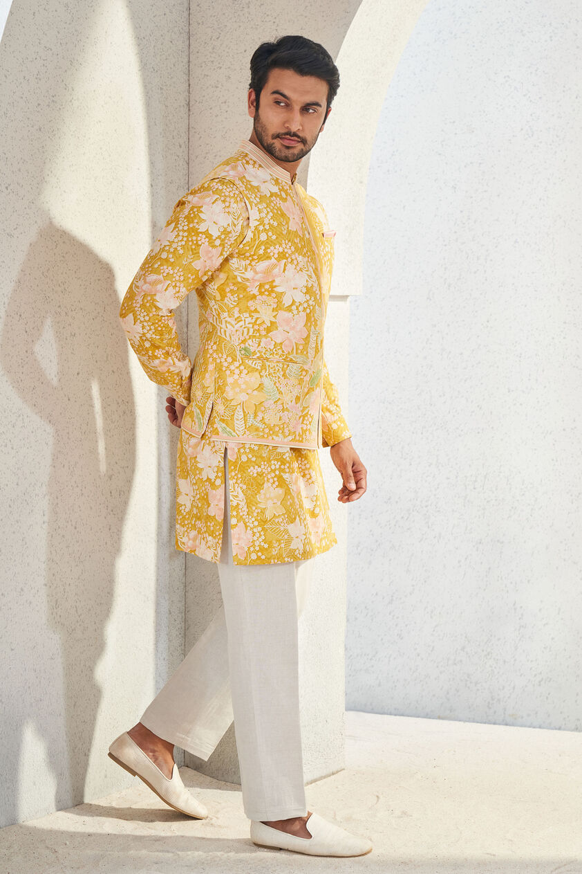 Malhar Nehru Jacket - Mustard, Mustard, image 2