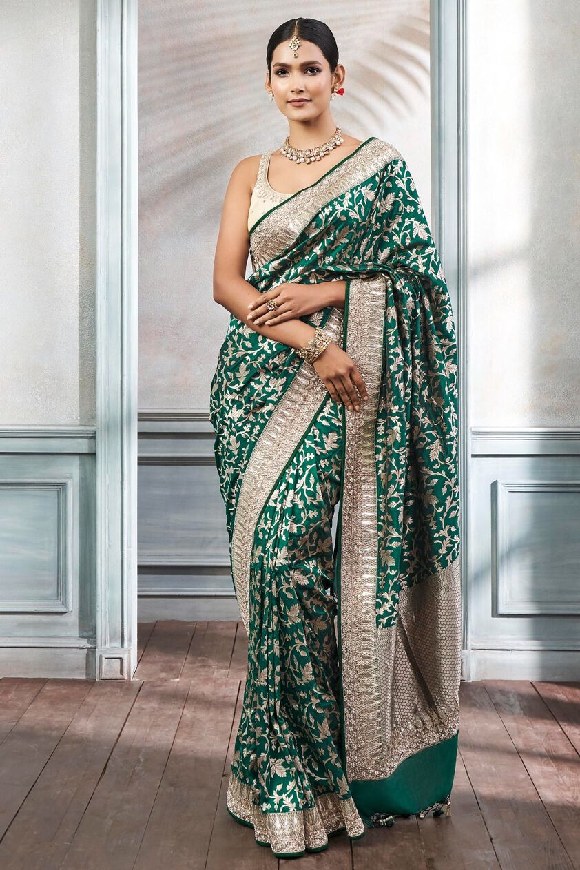 1 - Pankaja Saree Set – Green, image 1