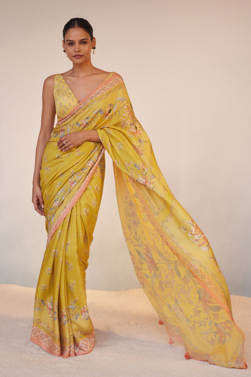 Ember Saree Set - Mustard, Mustard, image 1