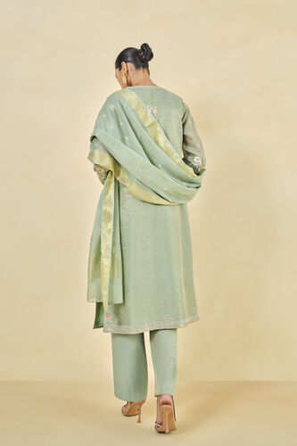 Nasrin Handwoven Maheshwari Suit Set - Sage, Sage, image 3